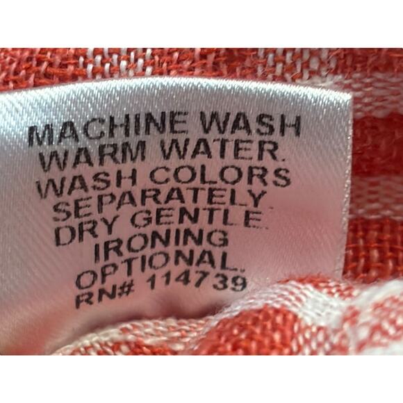 FLAX Linen Midi Dress Size Small Red Shift Coastal Sleeveless Tank Lagenlook - Picture 8 of 10